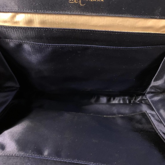 MALAMA Vintage 1940's Felted Wool Handbag/Purse Dark Midnight Blue - Picture 7 of 11